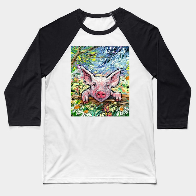 Piglet Baseball T-Shirt by sagittariusgallery